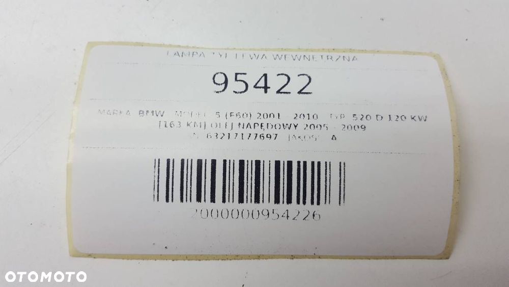 LAMPA TYŁ LEWA W KLAPĘ BMW 5 E61 63217177697 EU - 7