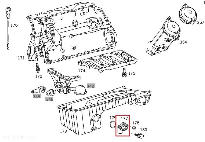 MERCEDES M102-M104 OM601-OM606 Czujnik poziomu oleju OE - 2