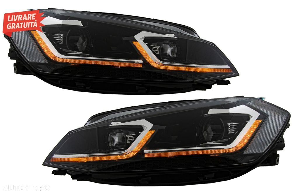 Faruri LED VW Golf 7.5 VII Facelift (2017-up) cu Semnal Dinamic- livrare gratuita - 6