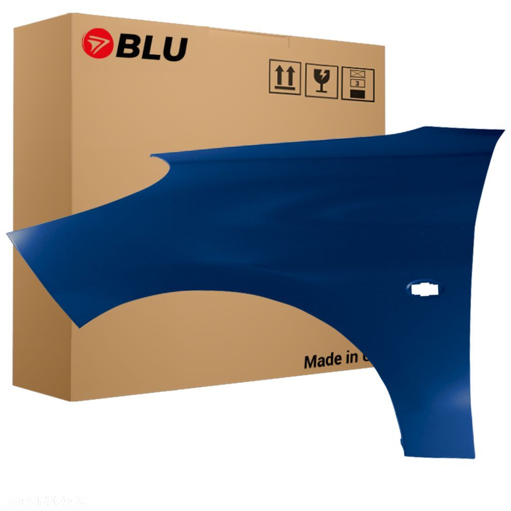 BLU Błotnik PEUGEOT 206+ PLUS KMP lewy niebieski 2007-2014 przód Bleu De Rhodes - 1