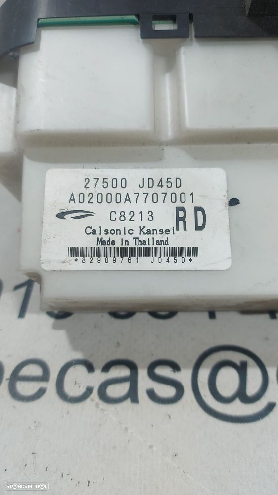 Painel Controle de Rádio Climatronic Sofagem Nissan Qashqai 27500JD45D Original - 3