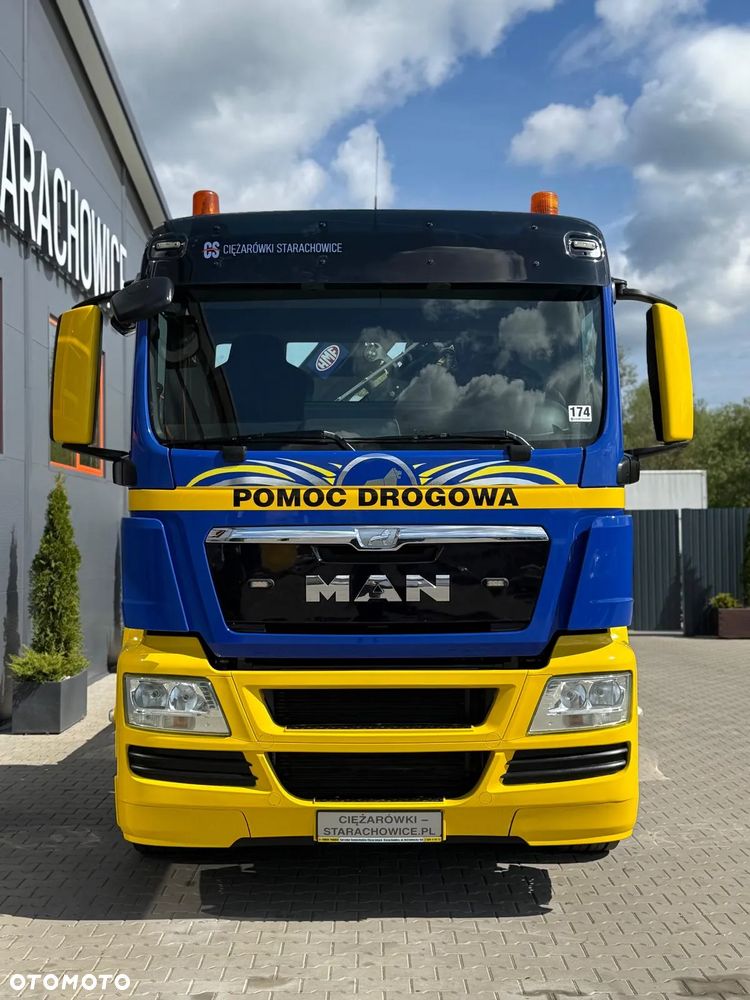 MAN TGS TGX 26.360 E5 laweta uniwersalna 9,36m + Dźwig HDS HMF 1420 K2 / platforma do przewozu kontenerów / pomoc drogowa / platforma / kran krane dzwig hds żuraw - 19