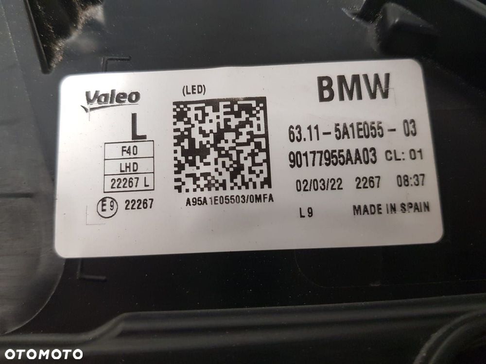 BMW 1 F40 FULL LED LAMPA LEWA PRZEDNIA PRZÓD REFLEKTOR 5A1E055 63115A1E05503 - 10