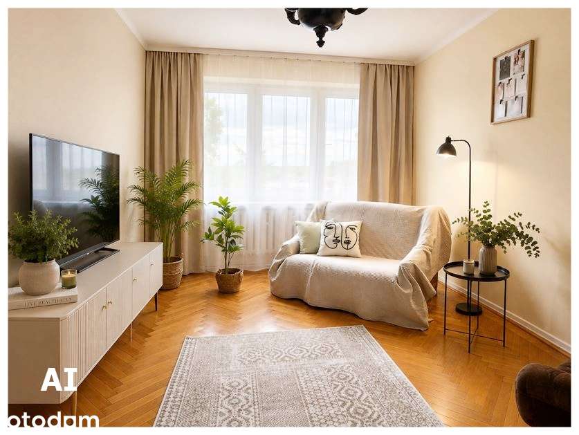 3 duże pokoje, 55 m2, duży balkon, opcja połączenia salonu z kuchnią