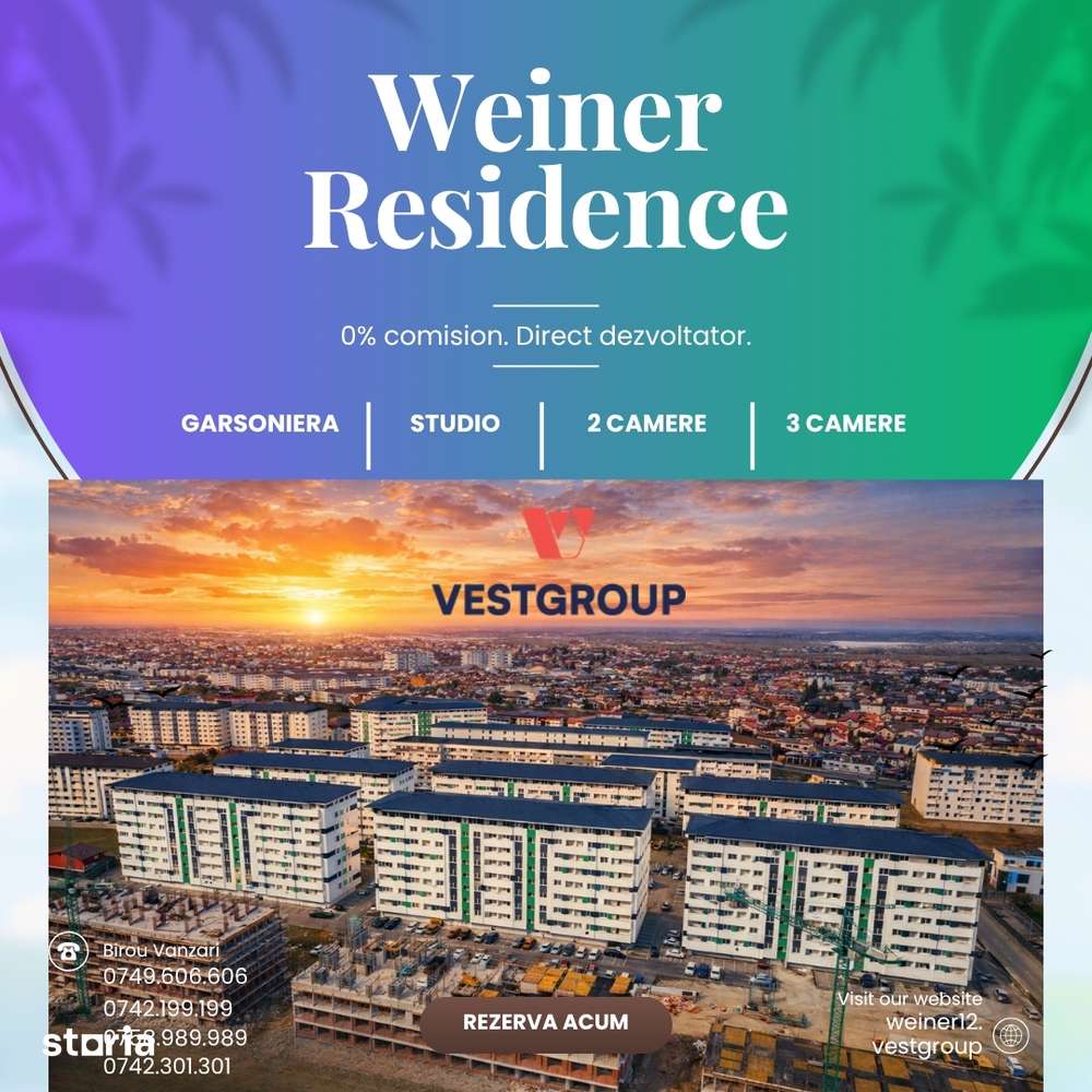 Apartament 2 camere Weiner Residence Direct Dezvotator Vest - Imagine principală: 2/10