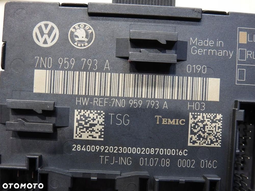 MODUŁ STEROWNIK DRZWI LEWY PRZÓD SKODA SUPERB II 7N0959793A - 5