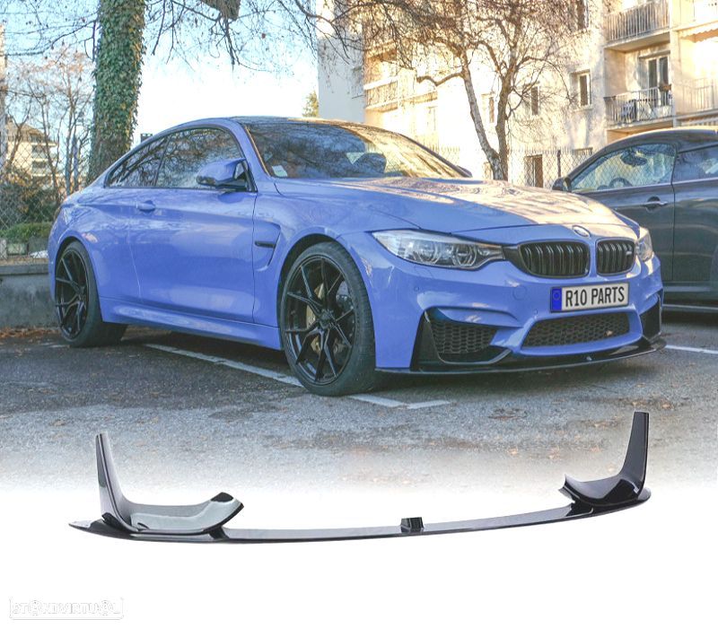 SPOILER LIP FRONTAL BMW F80 M3 F82 F83 M4 14- PRETO BRILHANTE - 1