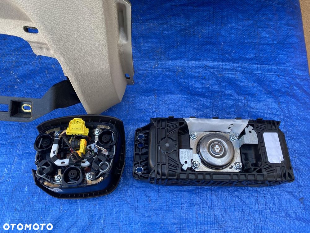 AUDI Q7 4M 7os. BRĄZOWA KONSOLA AIRBAG KIEROWCY PASAŻERA PASY BEŻOWE - 4