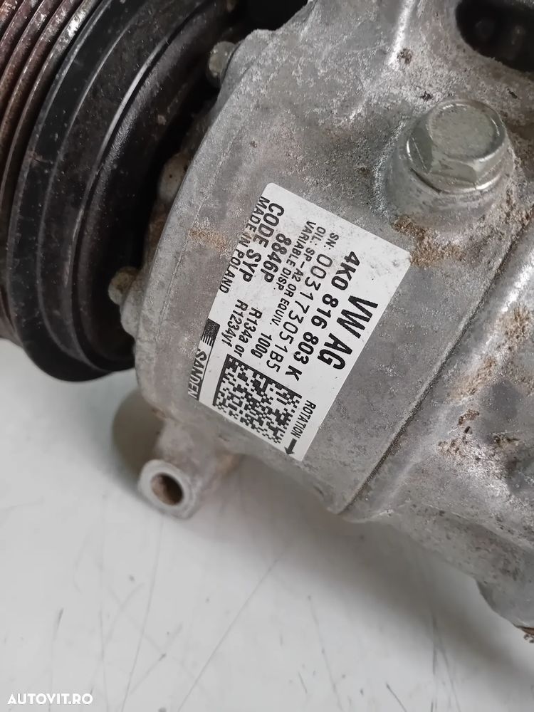 Compresor Clima AC Audi A6 4K C8 A5 A4 Q3 Q5 2.0 Tdi Motor DTP 2.0 Tdi Cod 4K0816803K - 8