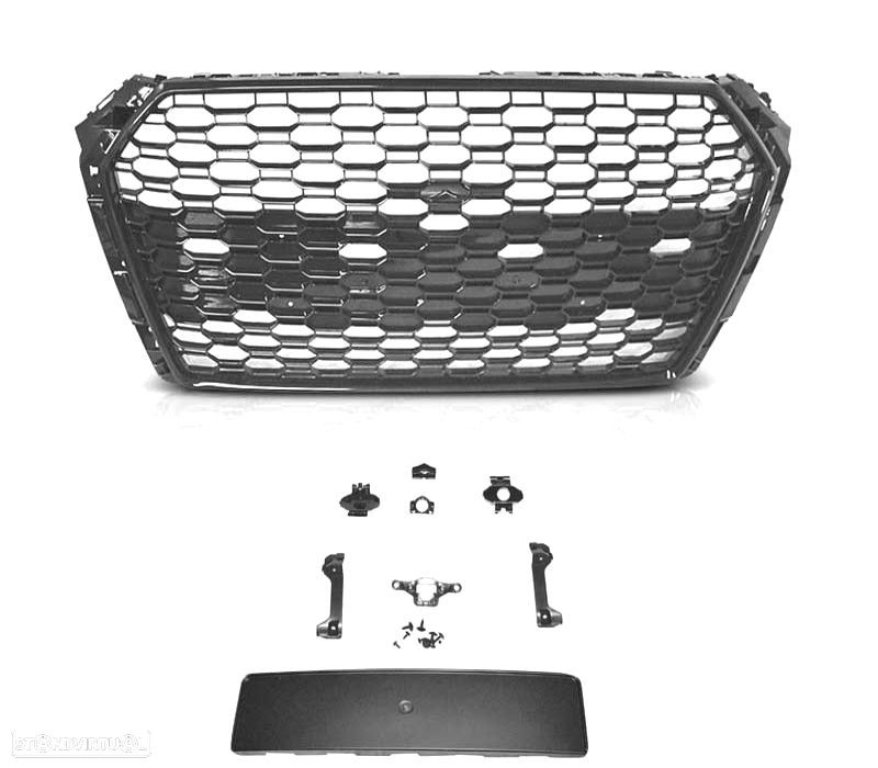 PARRILLA AUDI A4 B9 15-19 PDC LOOK RS4 PRETO BRILHANTE - 3