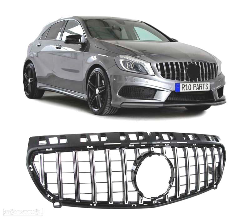 GRELHA FRONTAL MERCEDES CLASE A W176 GT 12-15 PRETO CROMADO - 1