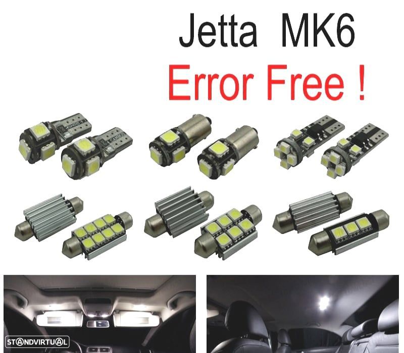 KIT COMPLETO 16 LAMPADAS LED INTERIOR PARA VOLKSWAGEN VW JETTA 6 MK6 MKVI 11- - 1
