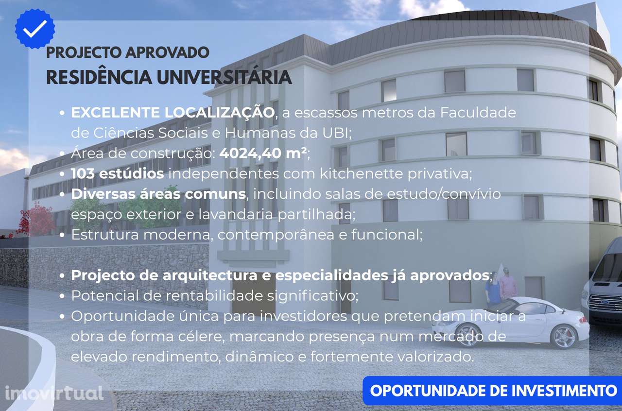RESIDÊNCIA UNIVERSITÁRIA - Localização privilegiada (junto à UBI) - Grande imagem: 2/12