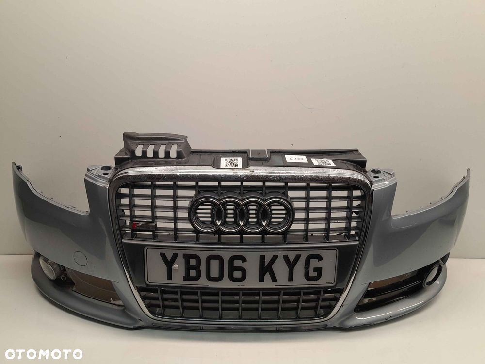 ^ ZDERZAK PRZÓD PRZEDNI DO AUDI A4 B7 S LINE S-LINE LY7H SZARY HALOGENY - 1