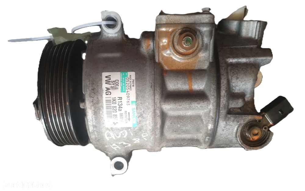 AUDI A3 8P 03-12 1,9 TDI SPRĘŻARKA KOMPRESOR KLIMATYZACJI SANDEN 1K0820859 * - 2