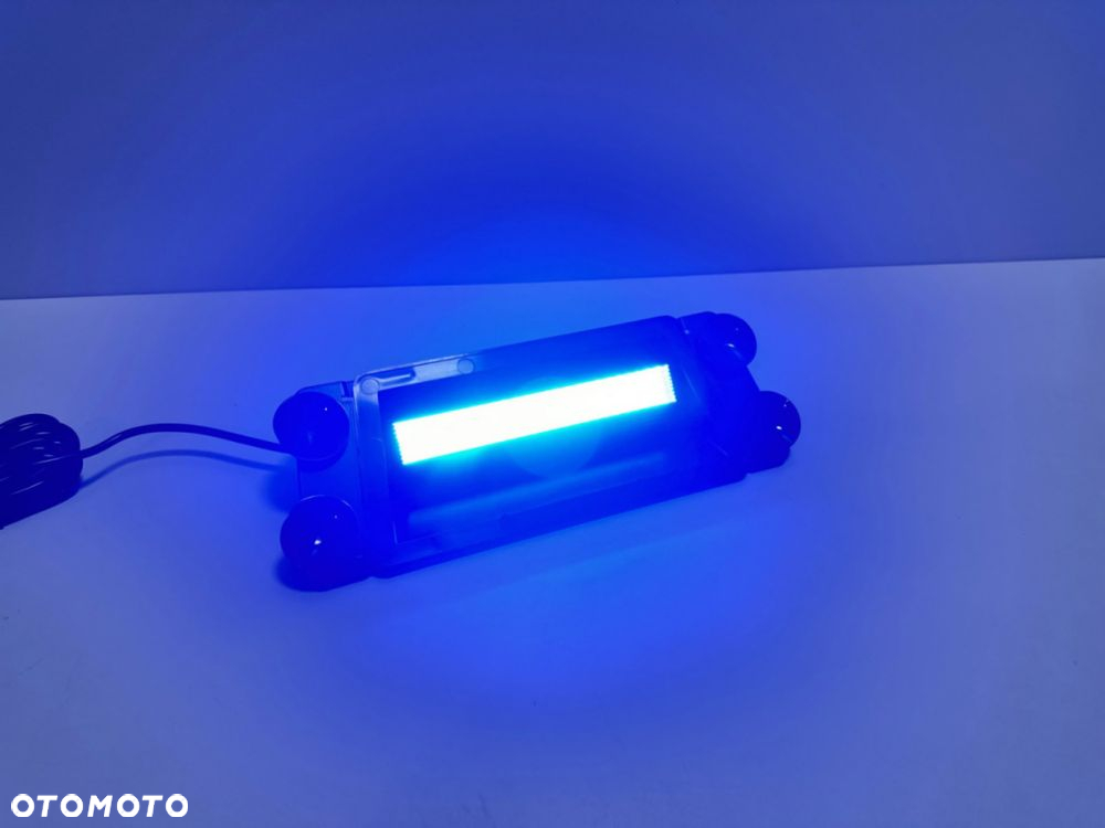 Lampa Niebieska Kogut Led Strobo Blue POLICJA na szybę Homologacja FV - 2