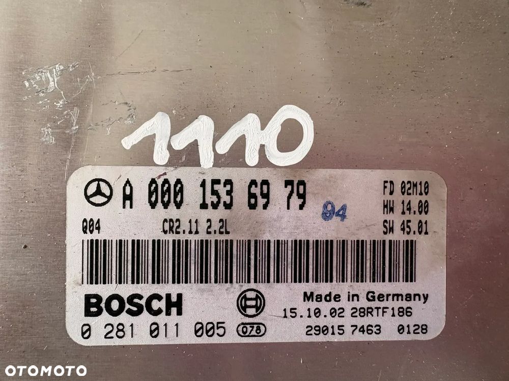 KOMPUTER SILNIKA MERCEDES C W203 2.2 CDI A0001536979 0281011005 - 2