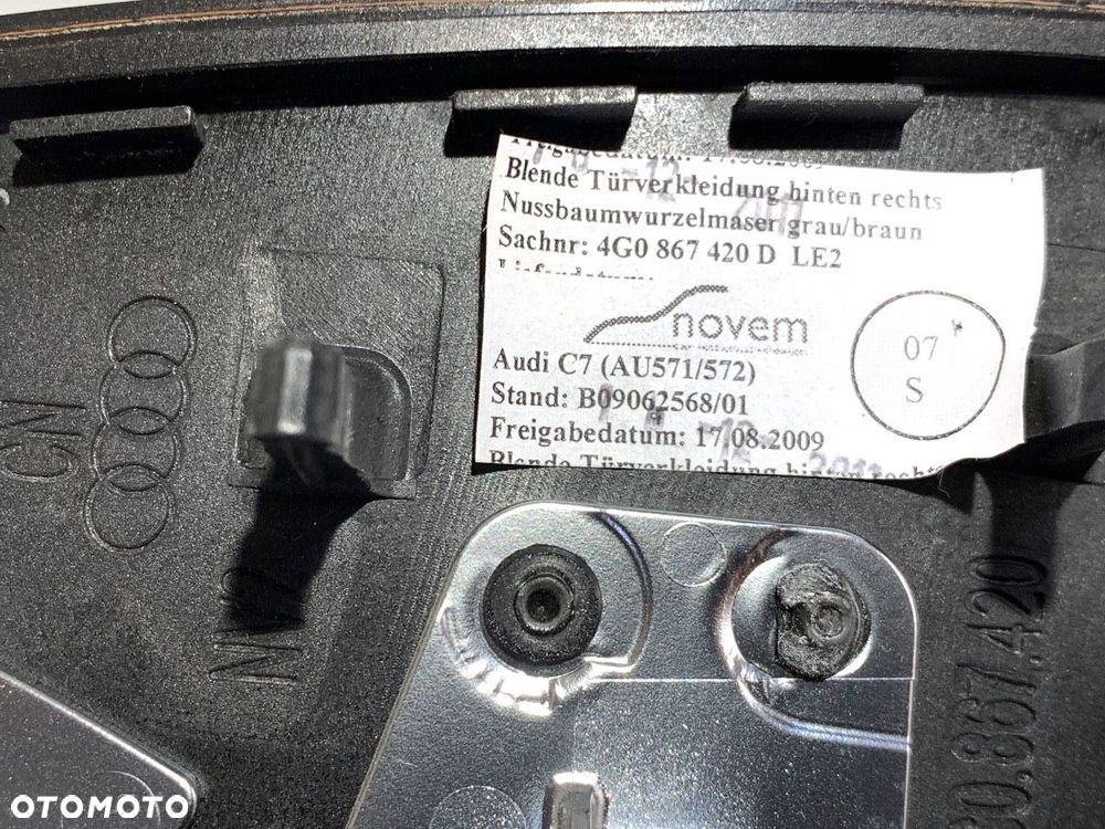 LISTWY DEKOR  AUDI A6 C7 Avant (4G5, 4GD) 2011 - 2018 2.0 TDI 120 kW [163 KM] olej napędowy 2011 - - 16