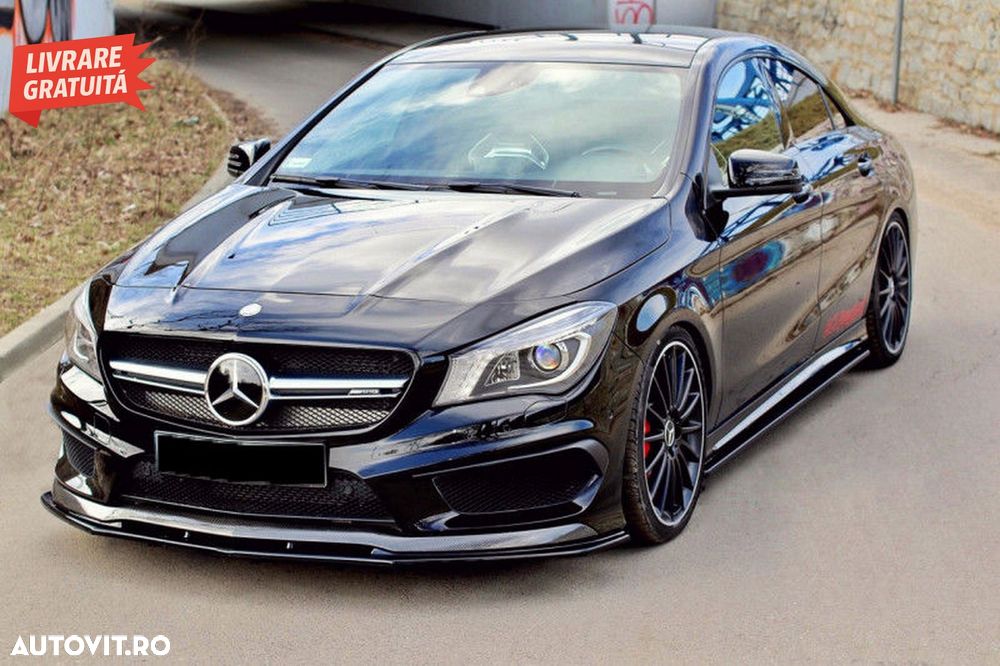 Prelungire Bara Fata Mercedes CLA45 C117 X117 (2013-2016) Negru Lucios- livrare gratuita - 10