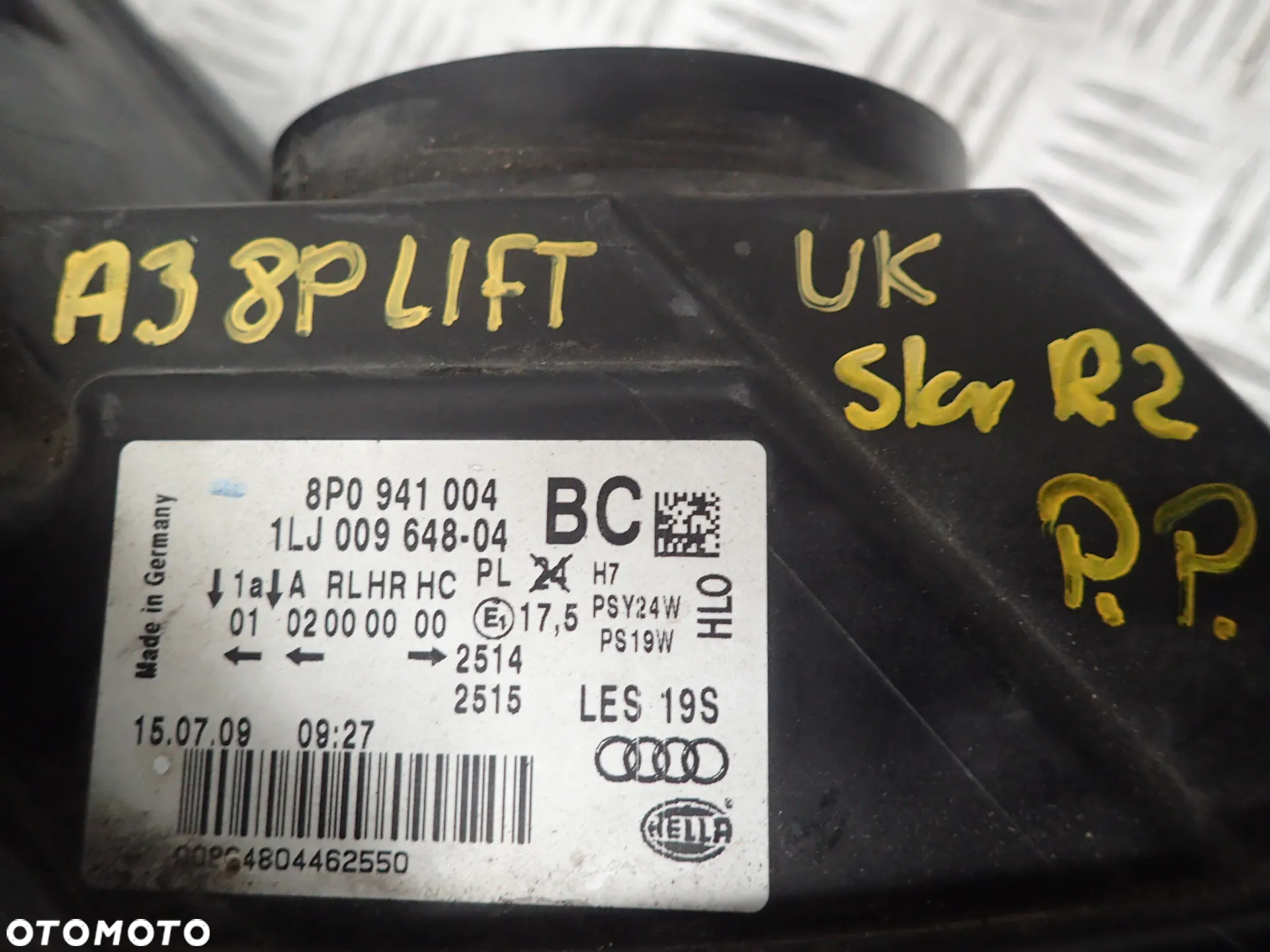 LAMPA PRAWY PRZÓD AUDI A3 8L LIFT 8P0941004BC ANGLIK - 6
