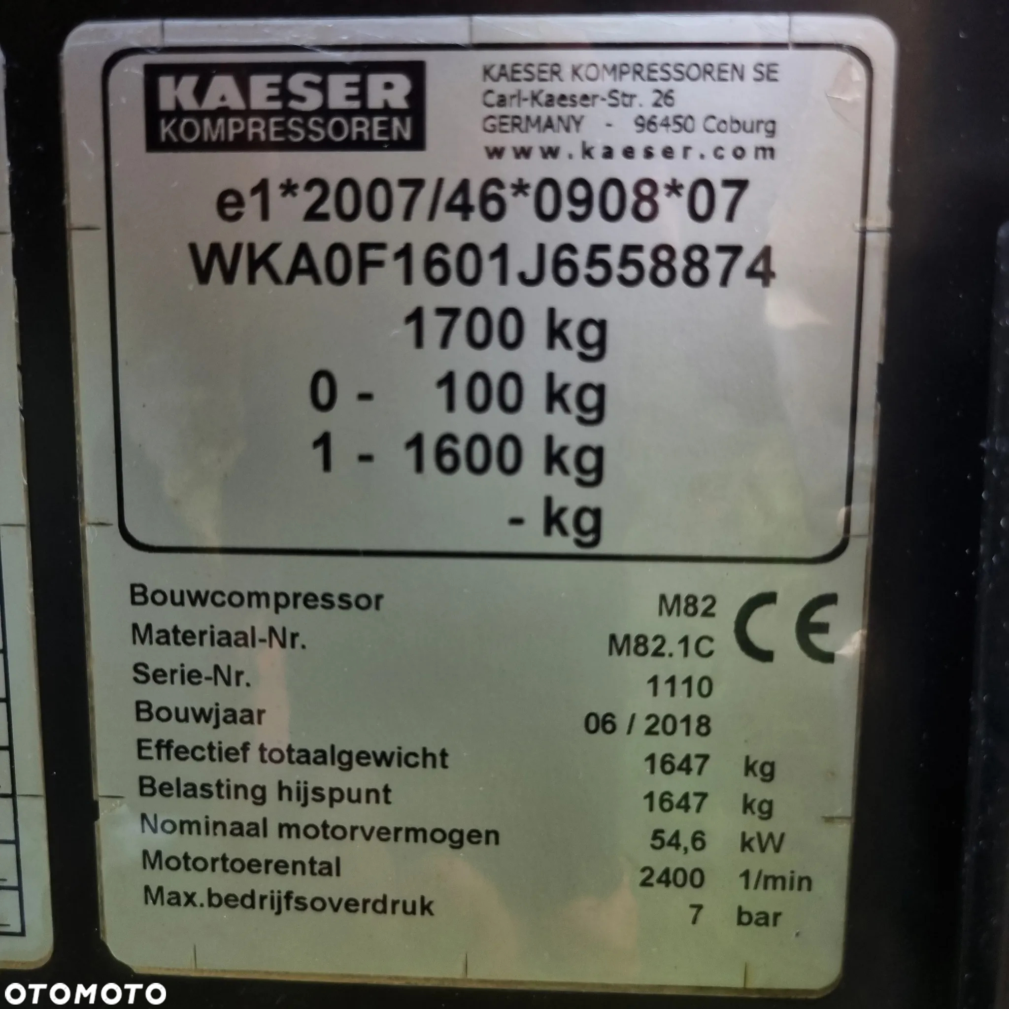 Inny Kompresor KAESER M82 jak Nowy z salonu 2019r z Norwegii 8,5m3 Kubota V3307 - 22