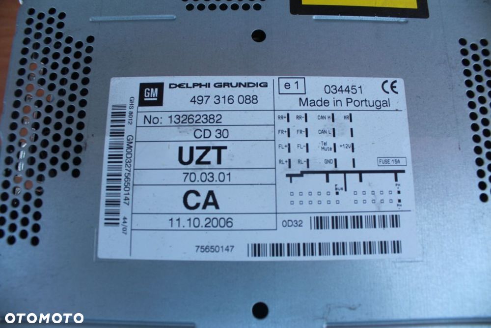 RADIO FABRYCZNE OPEL CORSA D CD30 13262382 - 2