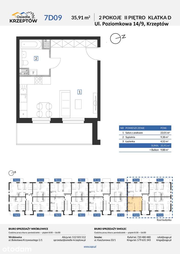 35,91m² +STRYCH 34m² +BALKON 9,88m² ! +M.PARKING.-pod Wrocławiem+las