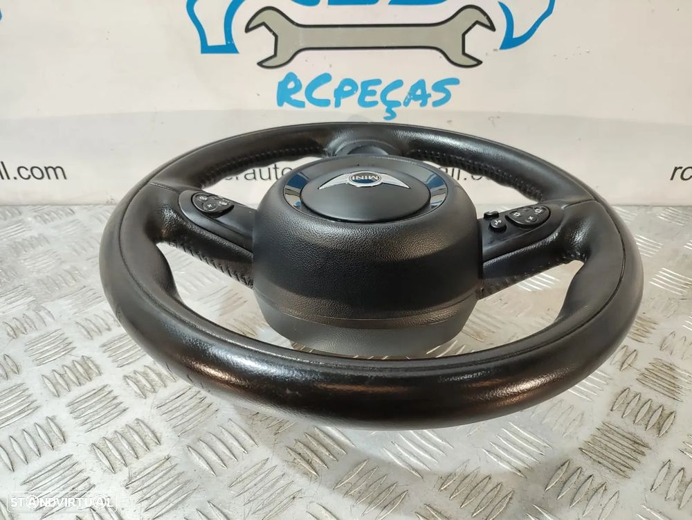 VOLANTE GUIADOR COMPLETO MINI COOPER PELE COMANDOS MULTIFUNÇÕES AIRBAG MINI COOPER ONE D S R56  R57 R55 - 5