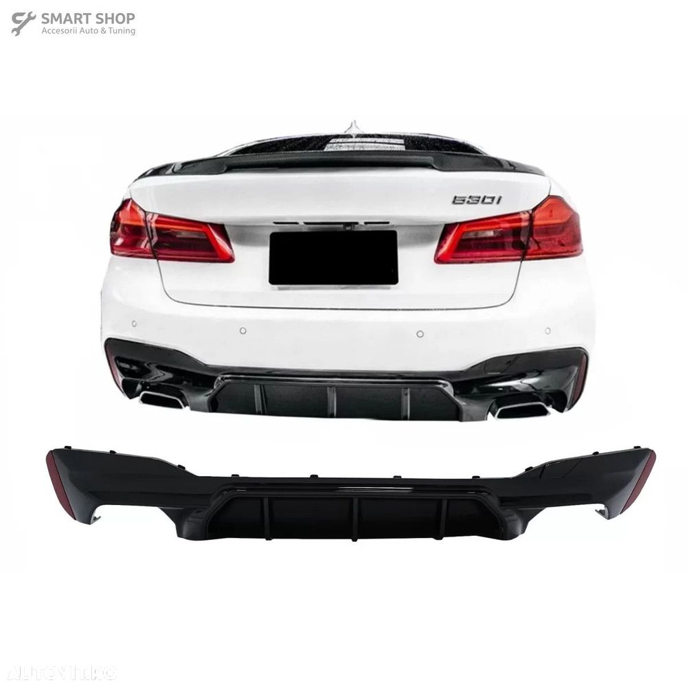 Difuzor Bara Spate BMW Seria 5 G30 G31 (2017+) M5 Design Negru Lucios - 1