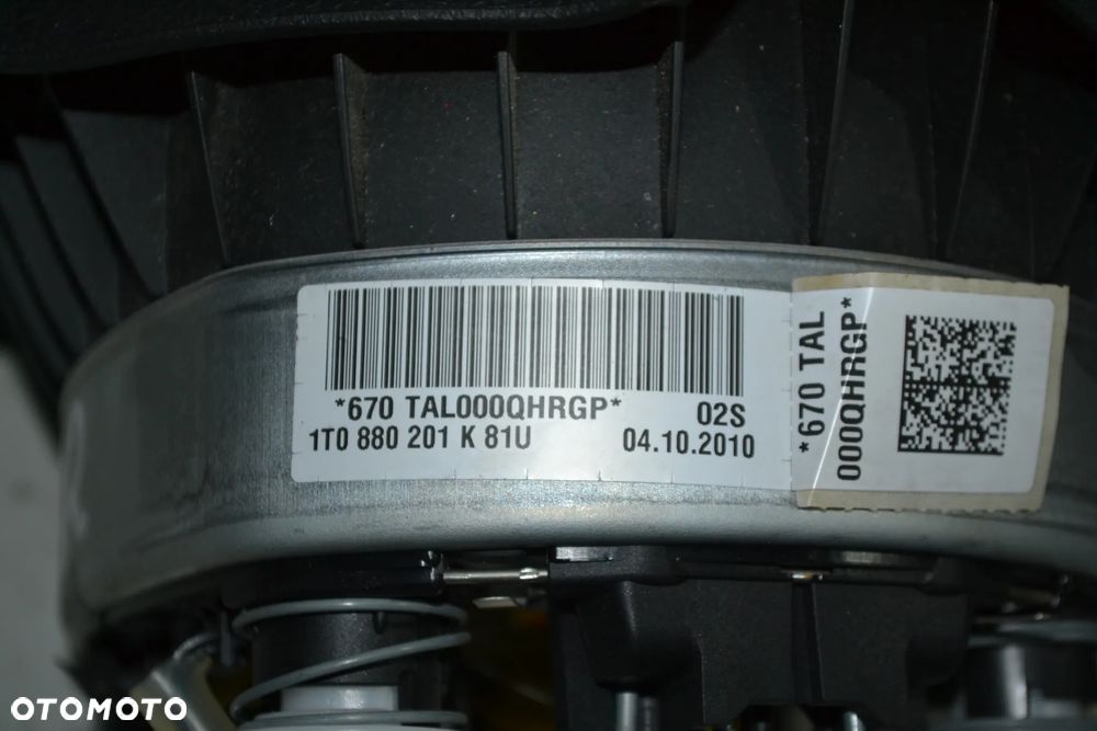 VW GOLF VI PASSAT B7 CC TOURAN II CADDY III 10-15 TIGUAN PODUSZKA POWIETRZNA AIRBAG W KIEROWNICĘ WIĄZKA 1T0880201K - 4