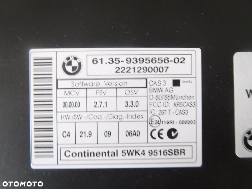 nowy oryginał BMW 1 E82 3 E90 5 E60 E61 6 E63 X1 E84 X5 E70 X6 E71 MINI Z4 E89 MODUŁ CAS3 - 2
