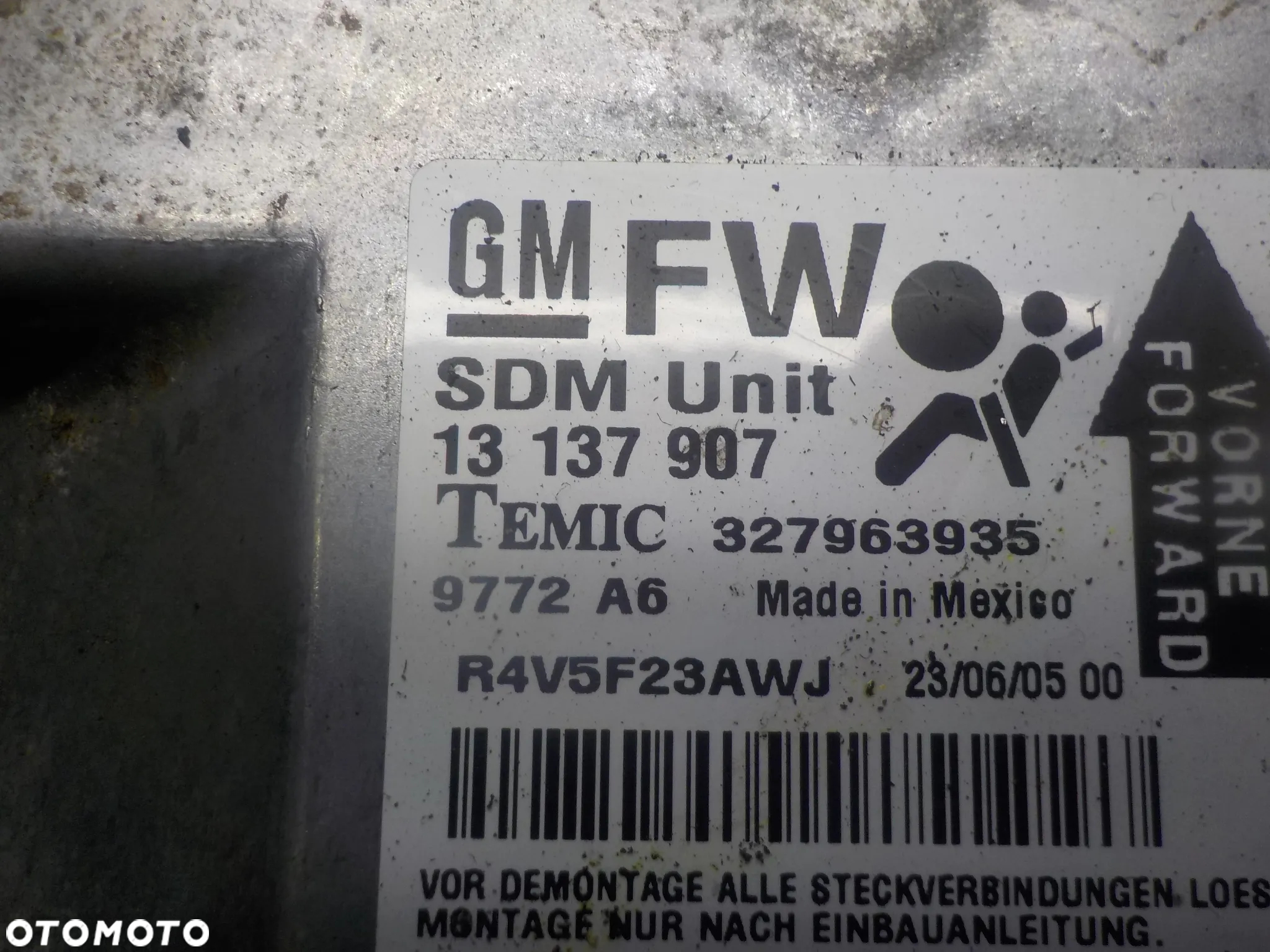 OPEL ZAFIRA B STEROWNIK SENSOR AIRBAG 13137907 - 3