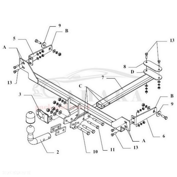 Hak Holowniczy Odkręcany Do Fiat Uno 1994-2002 - 3