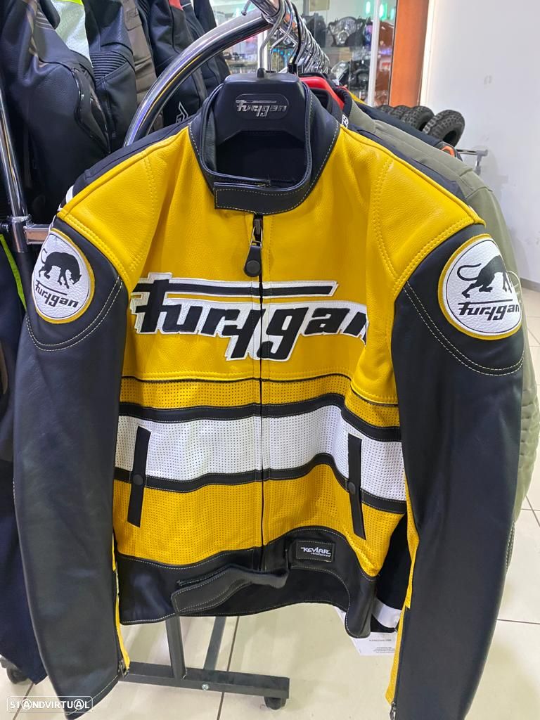 casaco furygan em pele, tipo cafe racer, vintage blusão moto M - L - 1