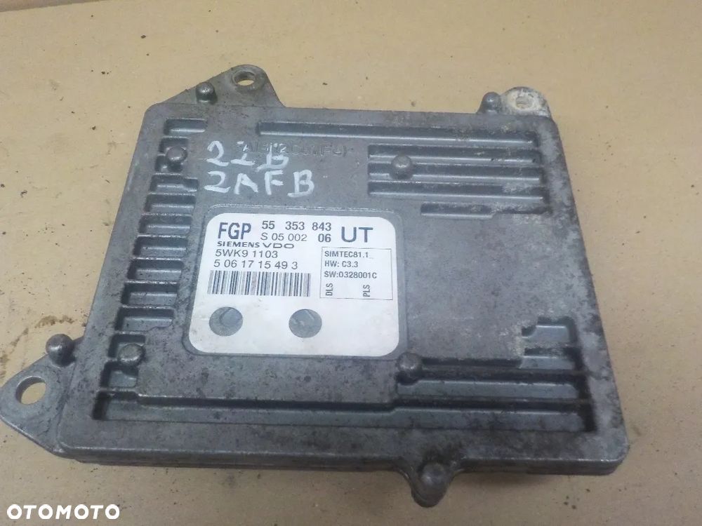 OPEL ZAFIRA 2.2B STEROWNIK KOMPUTER SILNIKA  5WK91103 - 2