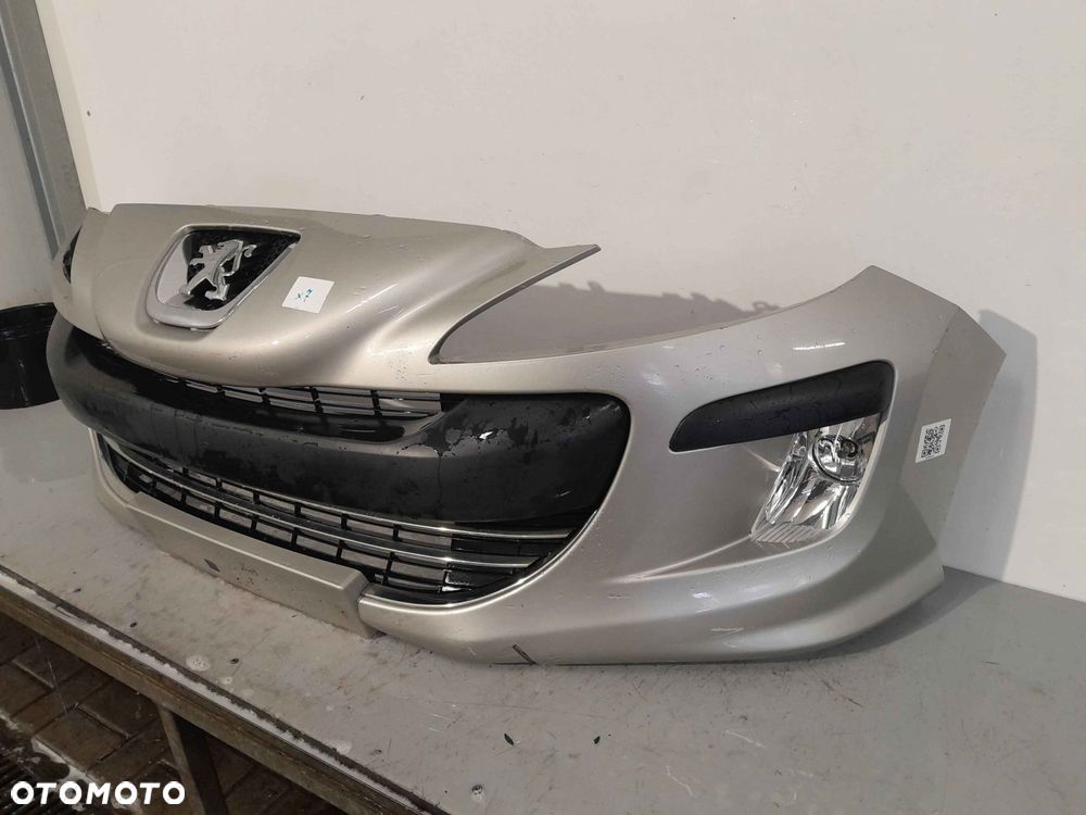 + ZDERZAK PRZÓD PRZEDNI DO PEUGEOT 308 EZRC SREBRNY HALOGENY - 3