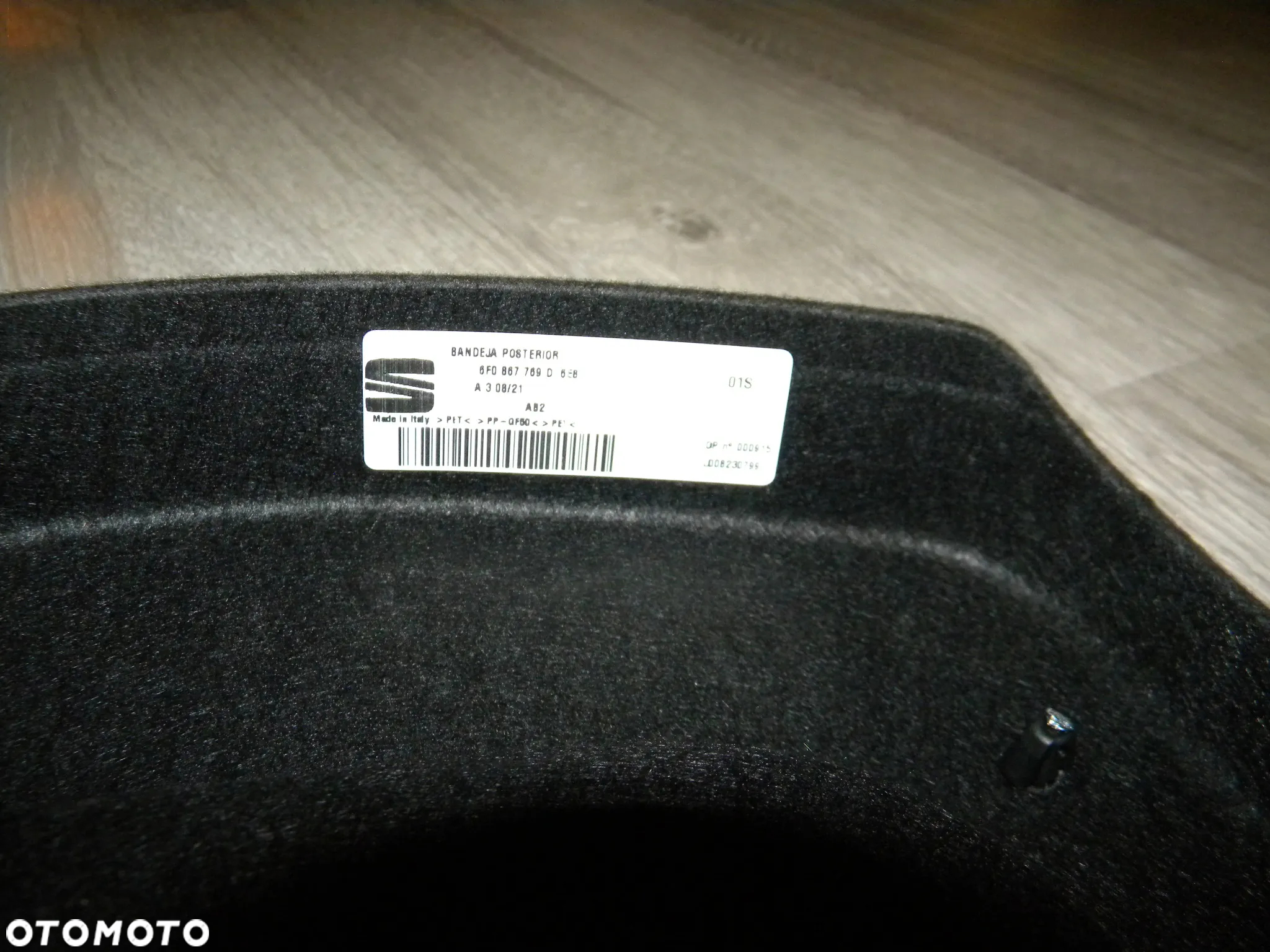 JAK NOWA PÓŁKA BAGAŻNIKA SEAT IBIZA V 5 6F 6F0 17-24r 3i5 DRZWI  FV ORYGINAL 6F0867769D - 7