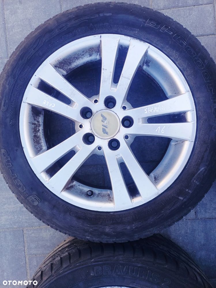 FELGI Z OPONAMI KOŁA ALUMINIOWE FLW VW SHARAN I R16 5X112 ET38 57,1 mm OPONY BRAVURIS 2 R16 205/55 LATO NR13 - 5
