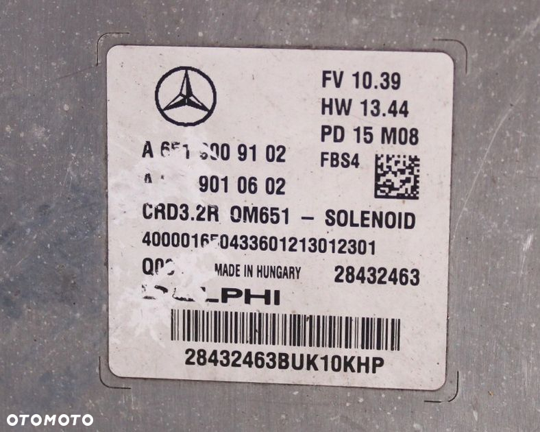 STEROWNIK SILNIKA MERCEDES W212 A6519009102 HYBRYD BEZ WTYCZEK - 3