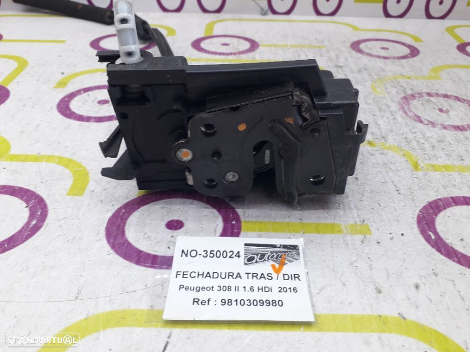 Fechadura Tras / Esq  Peugeot 308 II 1.6 HDi 99Cv de 2016 5 Portas - Ref: 9810309980 - NO350024 - 1