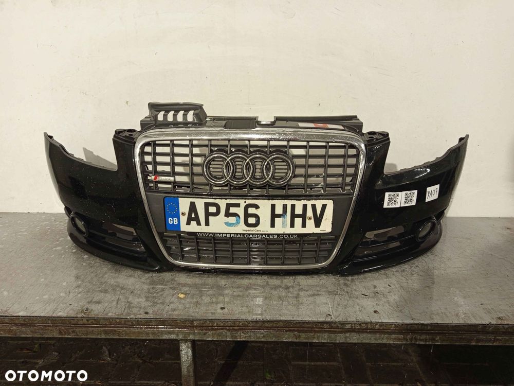 + ZDERZAK PRZÓD PRZEDNI AUDI A4 B7 S LINE S4 B7 LY9B CZARNY HALOGENY - 1