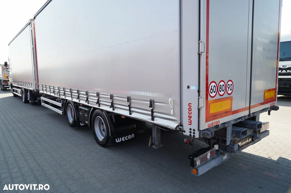 DAF XF 480 / COMBINAȚIE TANDEM / 120 M3 / PUNȚĂ RIDICATĂ / + REMORCĂ WECON / PUNȚI SAF - 14