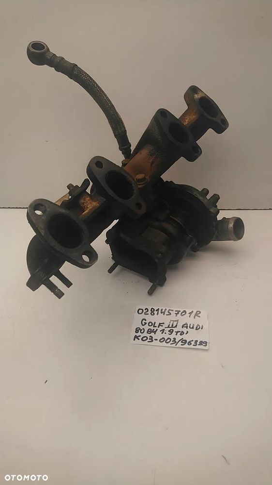 TURBOSPRĘŻARKA 1.9 TD 75KM GOLF III AUDI 80 PASSAT B4 028145701R K03-003 96389 - 3