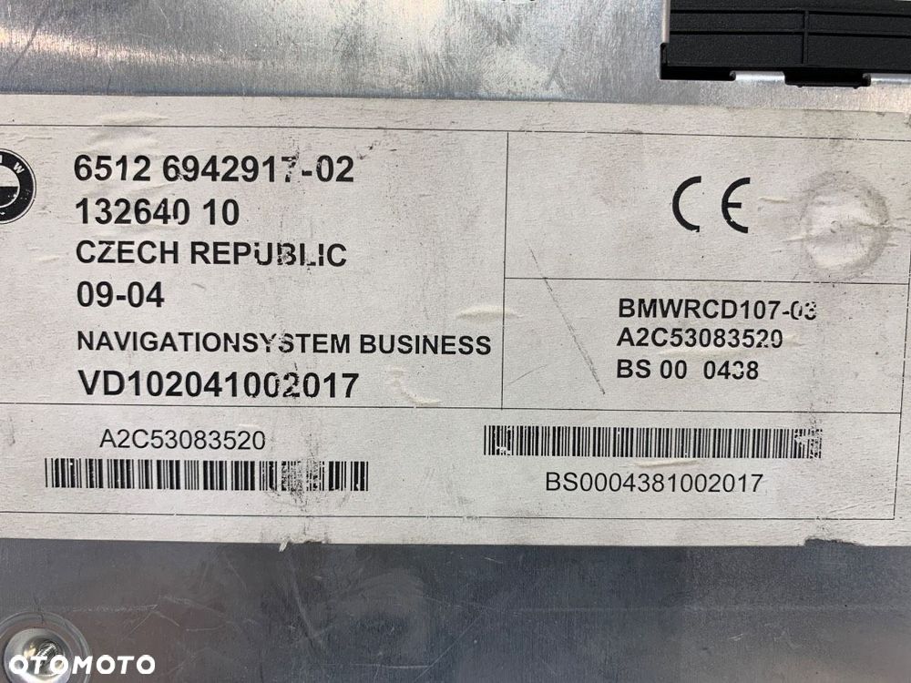 RADIO  BMW X3 (E83) 2003 - 2011 2.0 d 110 kW [150 KM] olej napędowy 2004 - 2007 6942917 - 6