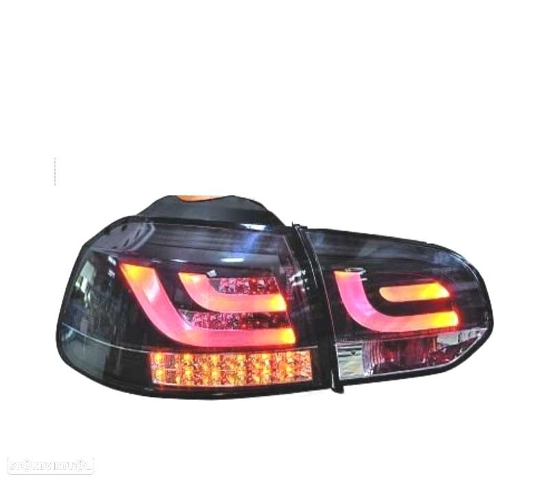 FARÓIS VOLKSWAGEN VW GOLF 6 08-12 LED FUNDO PRETO CROMADO - 2