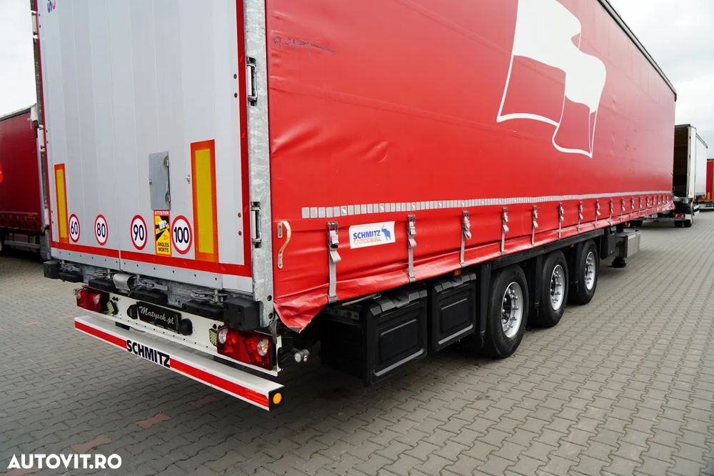 Schmitz Cargobull CORTINĂ / MEGA / PLATĂ JOSĂ / CAMION DIN OȚEL - 9 M / ACOPERIȘ CULISANT / AXĂ CULISANTĂ - 13