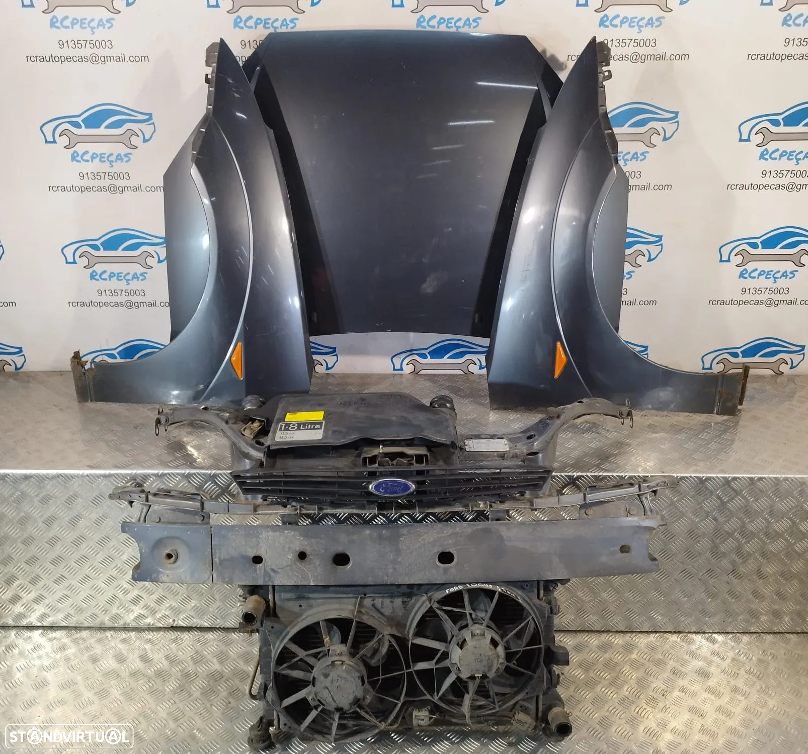 FRENTE COMPLETA FORD FOCUS I 1 MK1 FASE II 2 CAPOT PARACHOQUES GUARDA-LAMAS OTICAS RADIADOR VENTILADOR FRENTE FIBRA REFORÇO - 9