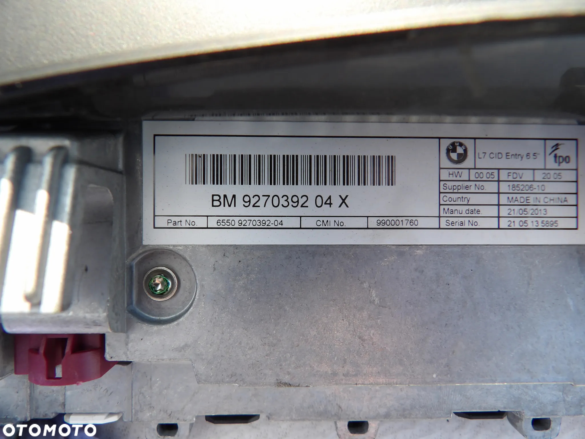 BMW - F20 - MONITOR,WYŚWIETLACZ NAWIGACJII - 9270392 - 2