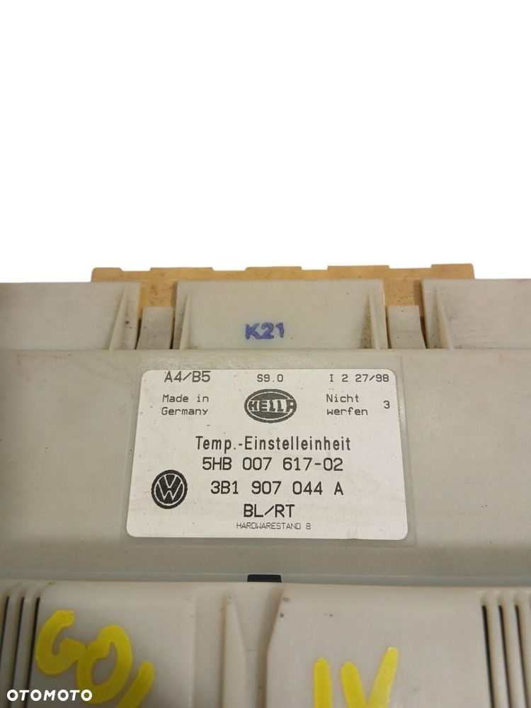 panel sterowania klimatyzacją vw golf iv 3b1907044a - 3