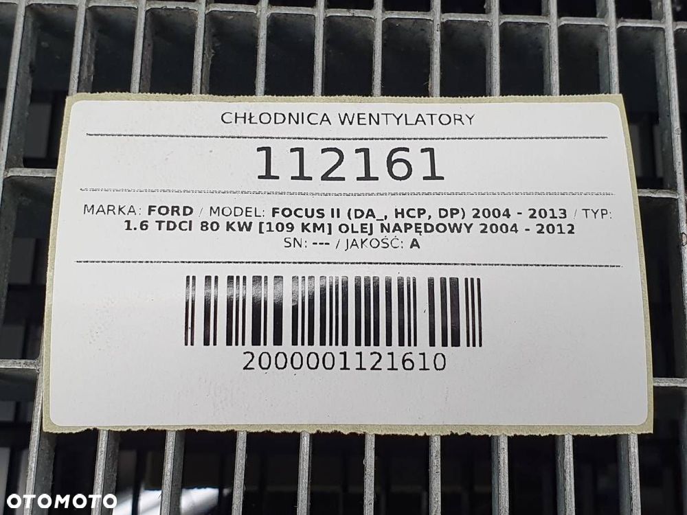 CHŁODNICA WENTYLATOR KOMPLET CHŁODNIC FOCUS MK2 1.6 TDCI - 10